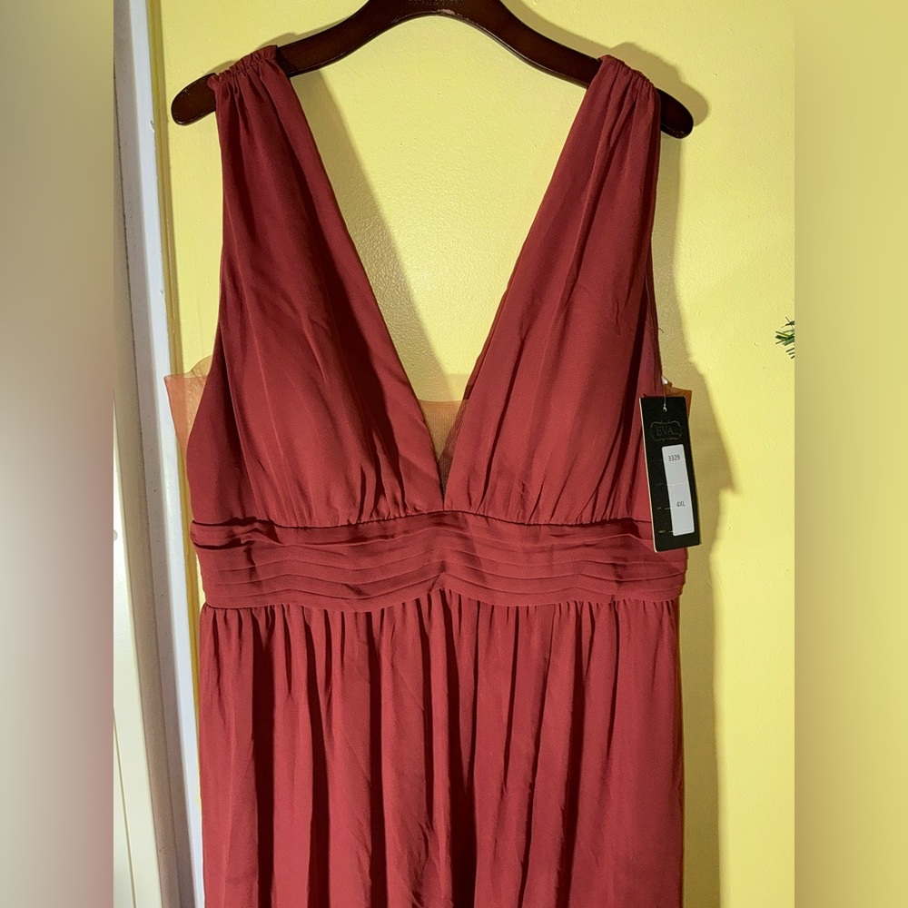 Eva Grecian Evening Gown Rust Measures XL - Picture 5 of 16